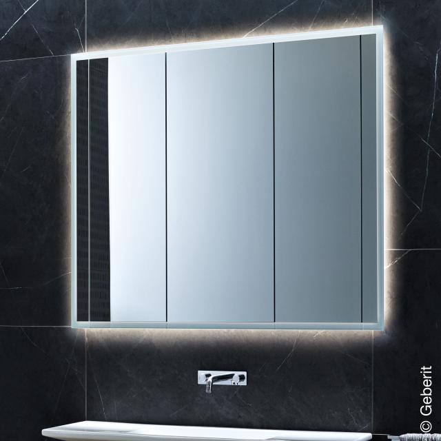 Geberit ONE mirror cabinet with LED lighting with 3 doors