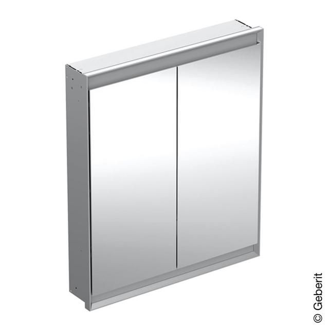 Geberit ONE mirror cabinet with lighting and 2 doors recessed, brushed aluminium