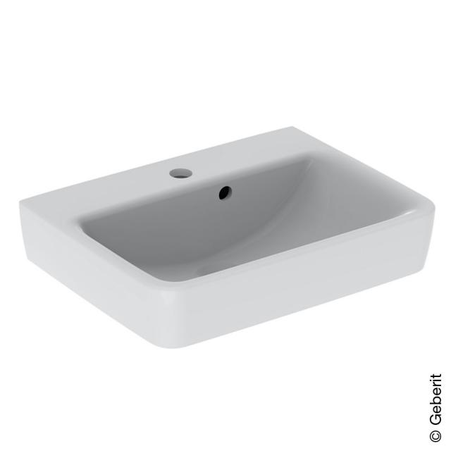 Geberit Renova Plan hand washbasin white, with 1 tap hole, with overflow