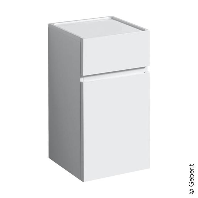Geberit Renova Plan side unit with 1 door and 1 pull-out compartment white high gloss