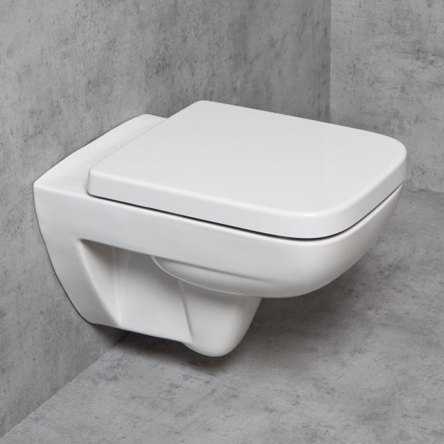 Geberit Renova Plan & Tellkamp Premium 2000 wall-mounted toilet set: rimless toilet, with KeraTect, toilet seat with soft-close
