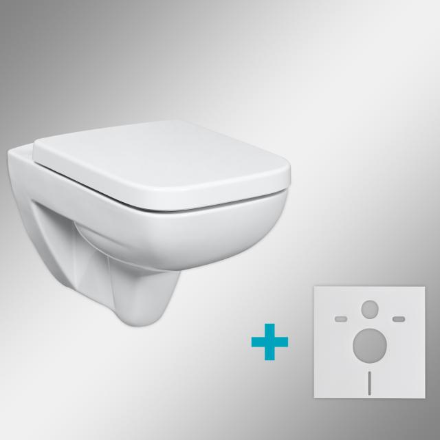 Geberit Renova Plan & Tellkamp Premium 2000 toilet set with accessories: rimless toilet, with KeraTect, toilet seat with soft-close
