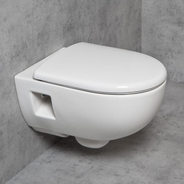 Geberit Renova & Tellkamp Premium 3000 wall-mounted rimless toilet set: toilet with KeraTect, toilet seat with soft-close