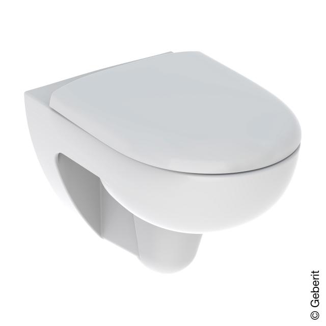 Geberit Renova wall-mounted, washdown toilet, with toilet seat rimless, white, toilet seat with soft-close & removable