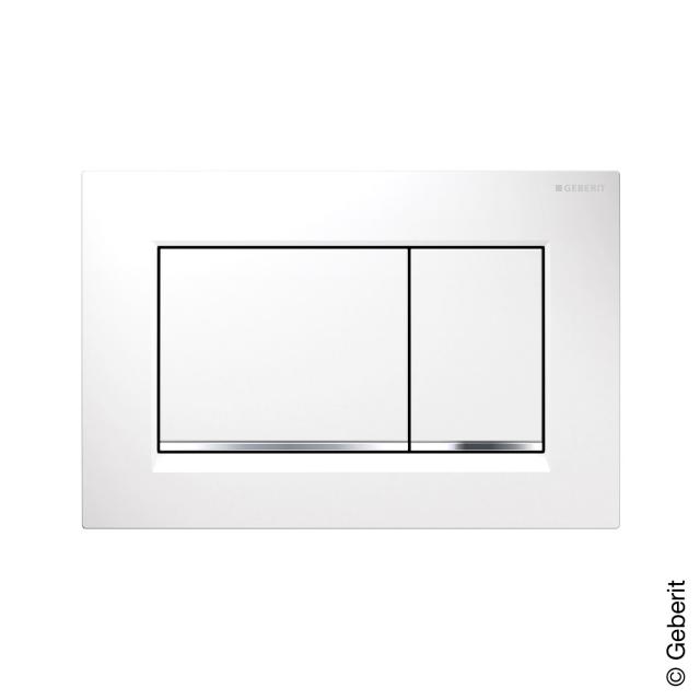 Geberit Sigma30 flush plate for dual flush system white/chrome