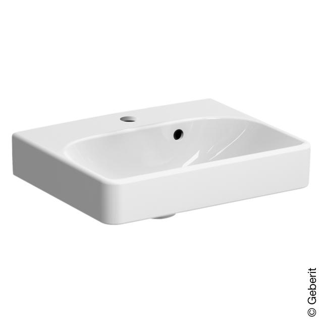 Geberit Smyle Square hand washbasin with asymmetrical overflow white, with KeraTect