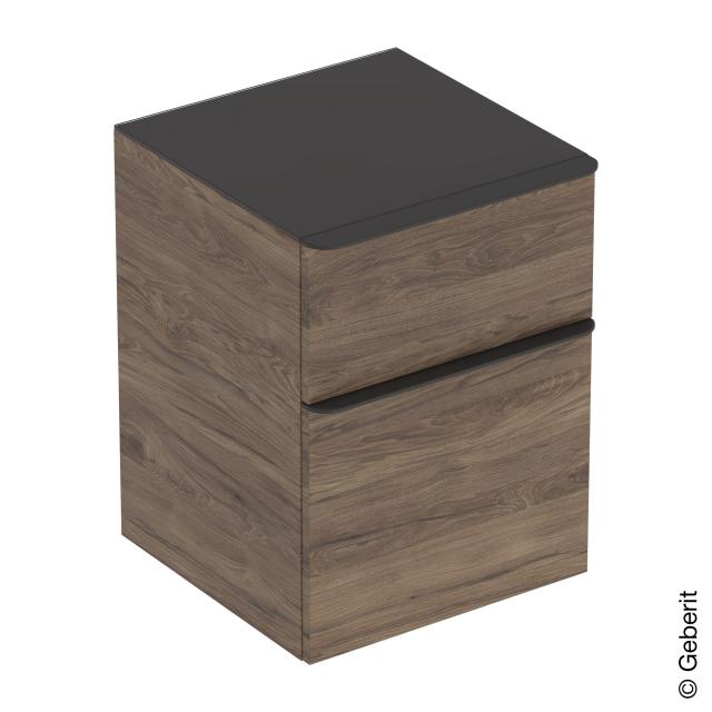 Geberit Smyle Square side unit with 2 pull-out compartments walnut