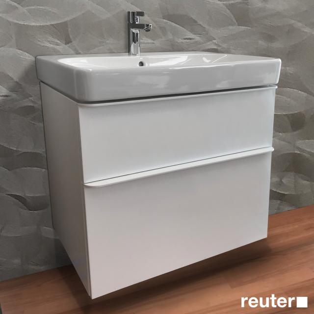Geberit Smyle Square vanity unit with 2 pull-out compartments white high gloss