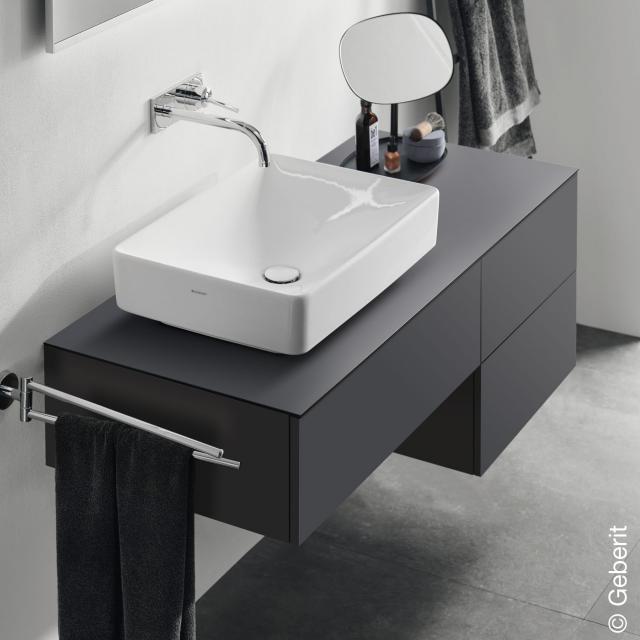 Geberit VariForm vanity unit for countertop washbasin with 3 pull-out compartments matt lava
