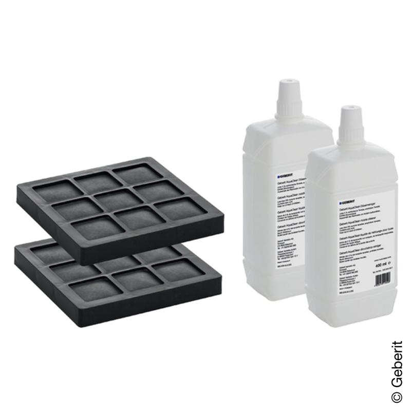 Geberit AquaClean Kit de 2 filtres à charbon actif et 2 produits nettoyants pour buses NEW pour Aqua