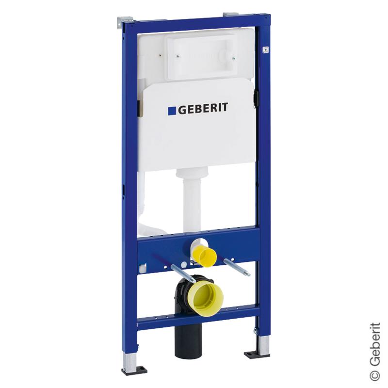 Geberit Duofix Basic Bâti-support WC suspendu, H : 112 cm, avec chasse encastrée Delta UP100, 458103