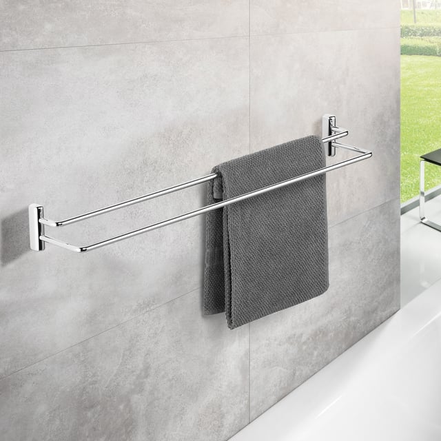 Architectura 800mm Double Towel Rail, Chrome