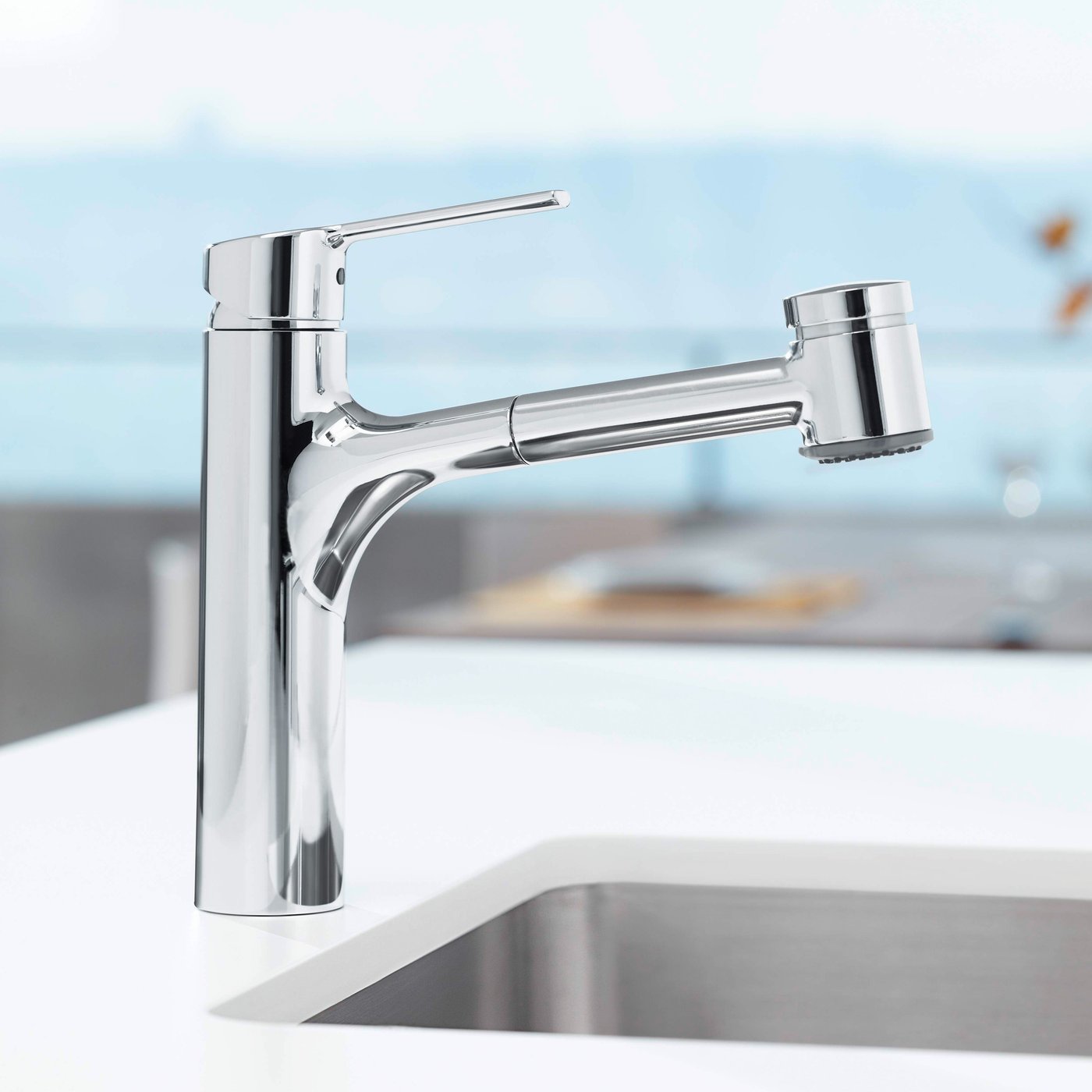 Hansa Ronda Mitigeur de lavabo à bec haut chrome - 03032273
