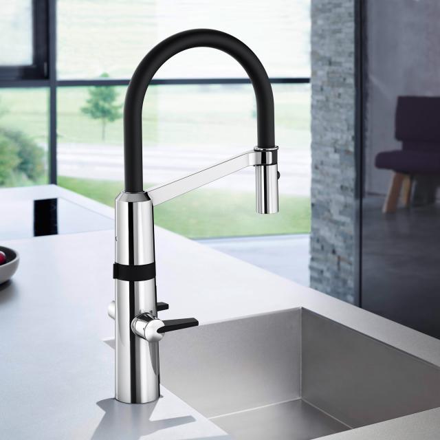 Hansa Fit Hybrid electronic kitchen mixer tap, with utility connection