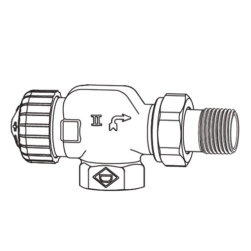 HEIMEIER V-exact II thermostatic valve body, axial-shaped DN15 (1/2")