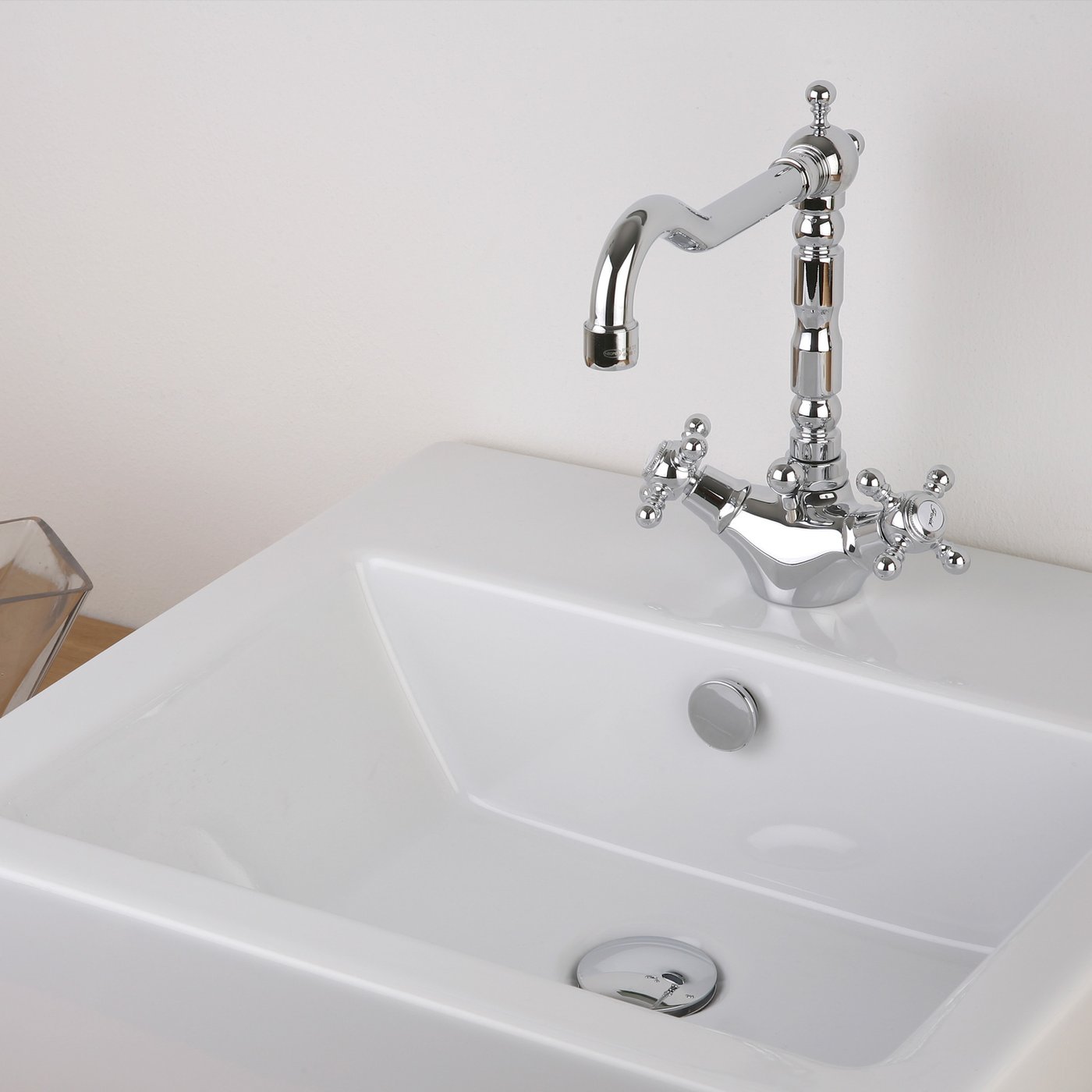 Herzbach Anais Classic Mélangeur de lavabo avec garniture de vidage à ...