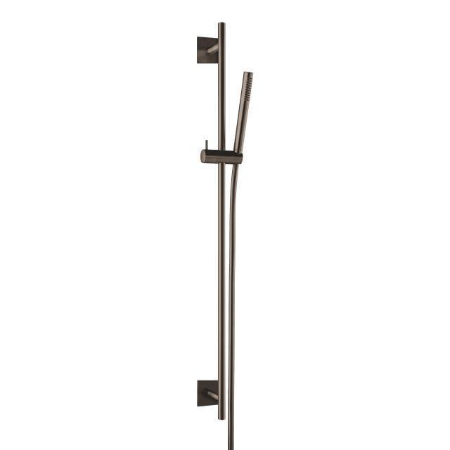 Herzbach Design iX PVD wall-mounted shower rail set seven square black steel