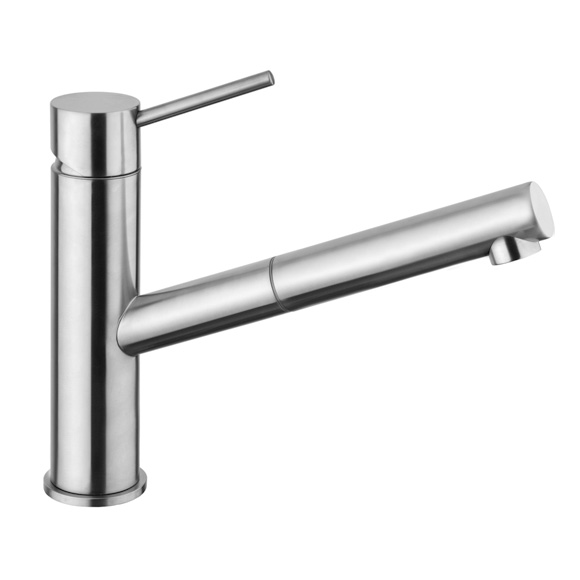 Herzbach Design iX single-lever kitchen mixer tap, with pull-out spout