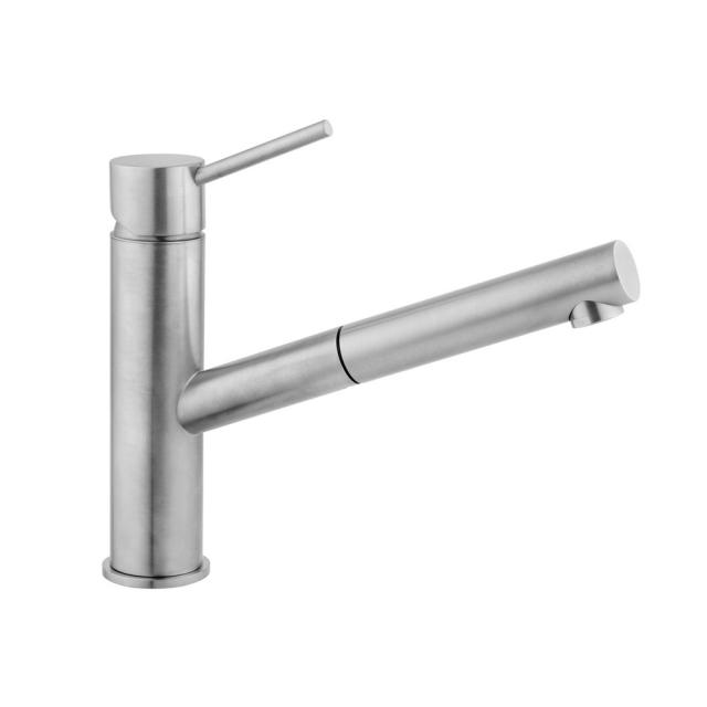 Herzbach Design iX single-lever kitchen mixer tap, with pull-out spout, for low pressure