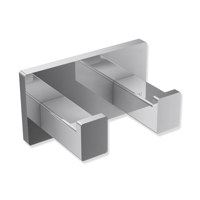 ZACK 40205 Peco - Gancio Portasciugamani Quadrangolare In Acciaio Inox 18/10, Autoadesivo 5x5 Cm