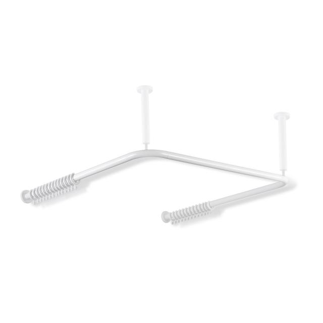 Hewi Series 801 shower curtain rail for shower tray signal white