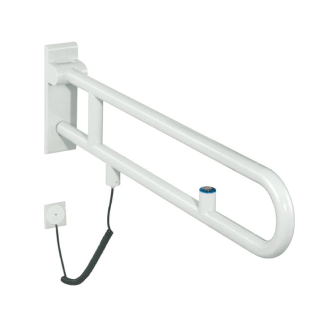 Hewi Series 801 hinged support rail, rotatable, flush button signal white