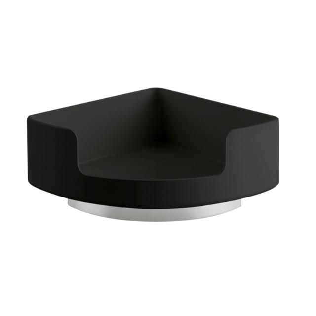 Hewi Series 802 LifeSystem wall-mounted corner shelf jet black/chrome
