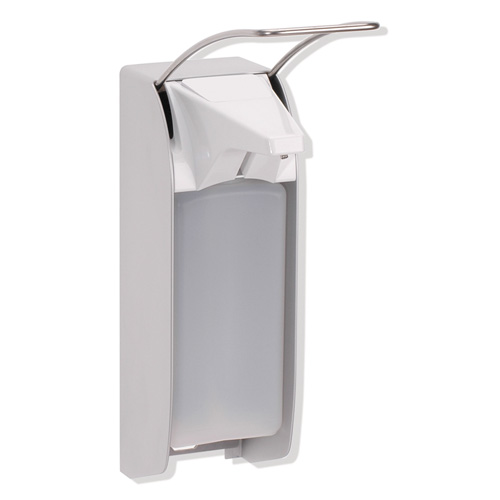 Hewi Series 805 disinfectant dispenser brushed stainless steel/pure white