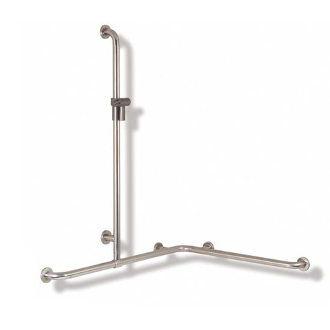 Hewi Series 805 shower / bath grab rail with adjustable shower rail pure white