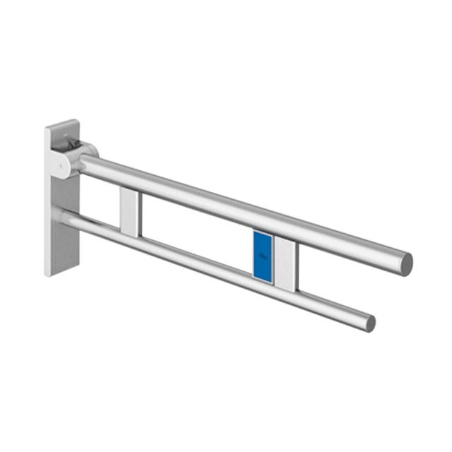 Hewi System 900 hinged support rail with wireless flushing mechanism brushed stainless steel