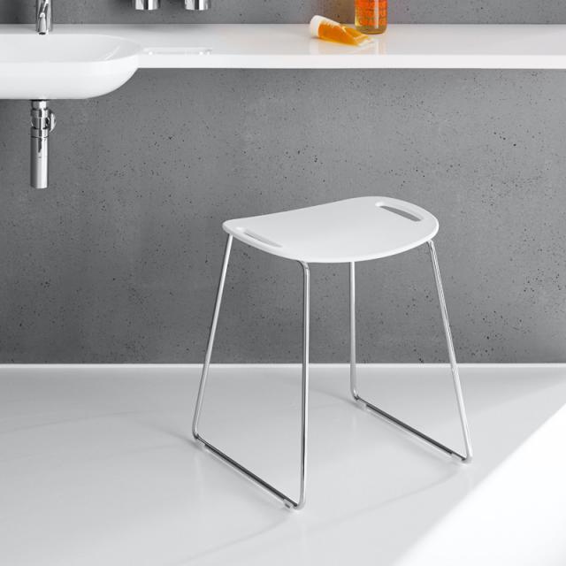 Hewi Universal shower stool chrome/signal white