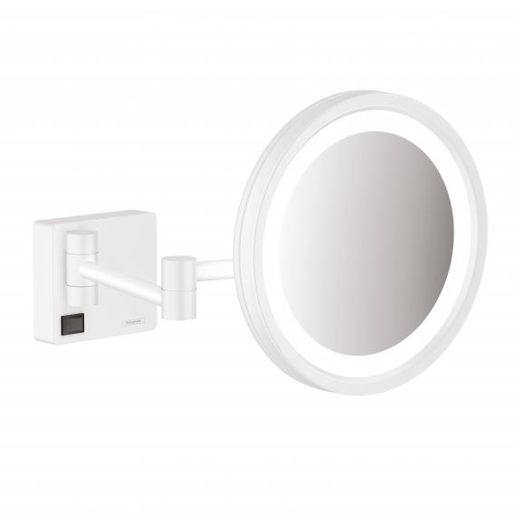 Hansgrohe AddStoris beauty mirror with lighting, 3x magnification matt white