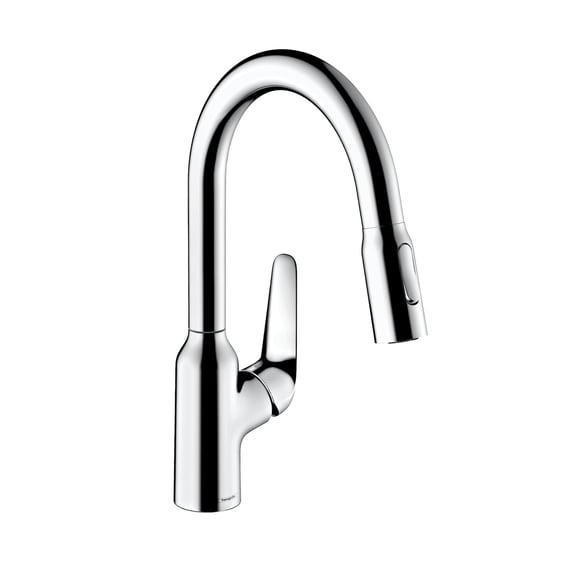 Hansgrohe Focus M42 Single Lever Kitchen Mixer 180 With Pull Out Spray Chrome  Hg 71801000 0 
