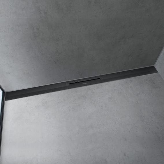 Hansgrohe RainDrain Flex wall-mounted shower channel trim set, can be shortened matt black