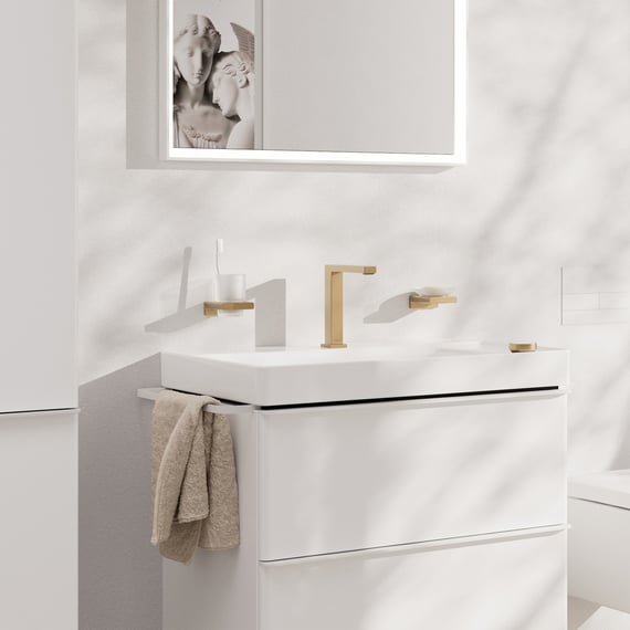 Hansgrohe Tecturis S - Miscelatore da lavabo, con sistema di scarico Push-Open e doccetta bidet, EcoSmart, cromo 73211000
