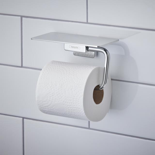Universal - Porte-papier toilette noir avec étagère Porte