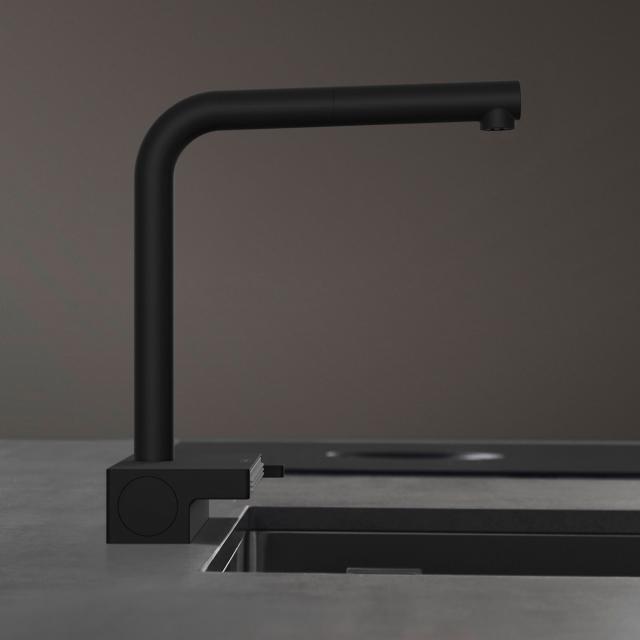 Hansgrohe Aquno Select M81 single-lever kitchen mixer tap, with pull-out spout matt black