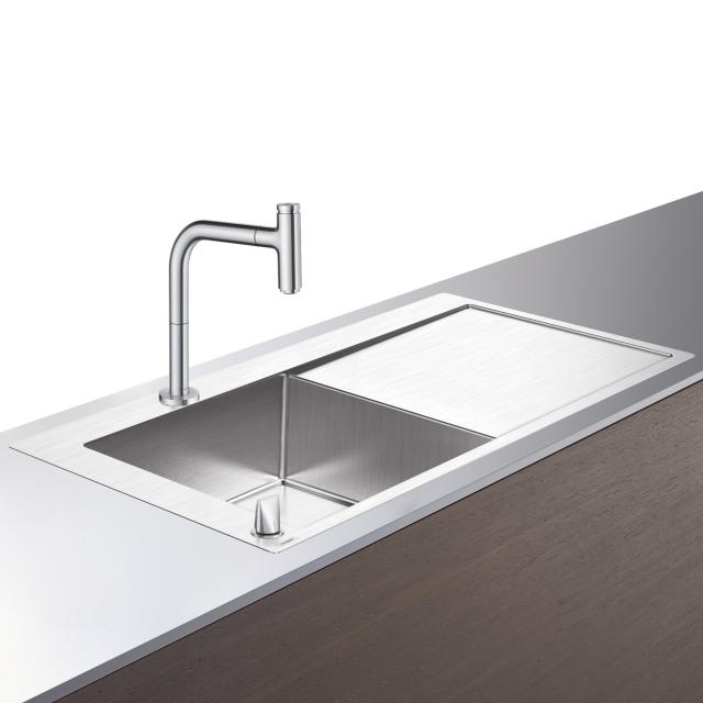 Hansgrohe C71 kitchen sink 450 with drainer brushed stainless steel