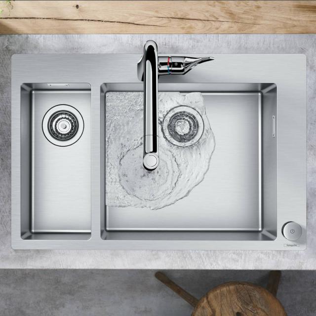 Hansgrohe C71 Select kitchen sink with half bowl 180 X 450 W: 75.5 D: 50 cm chrome