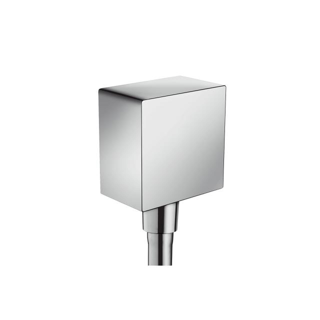 Hansgrohe Fixfit Square wall outlet with non-return valve and plastic bracket chrome