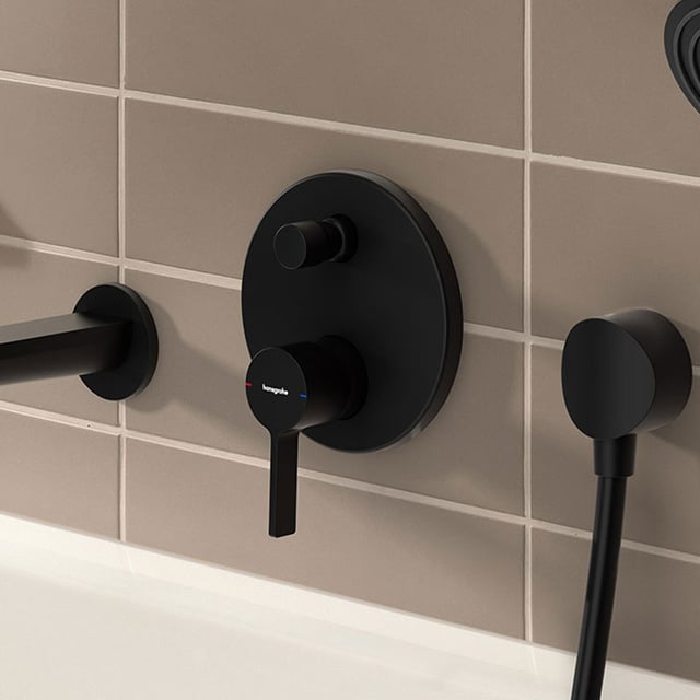DEOLER Duschsystem Wandmontage – Wasserfall-Armatur In Mattschwarz, Mit Handbrause, Schlauch & Halterung