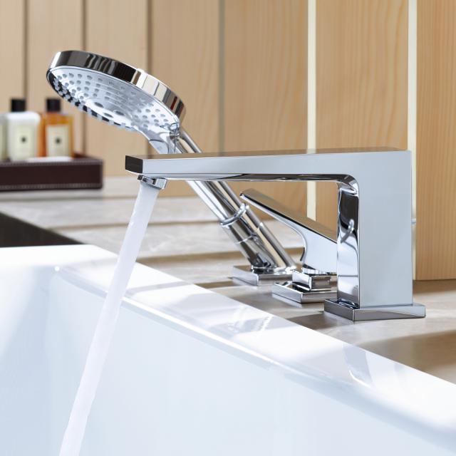 Hansgrohe Metropol 3 hole deck-mounted bath mixer, with lever handle