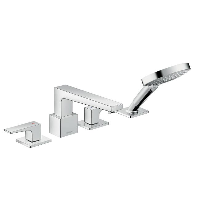 Hansgrohe Metropol 4 hole deck-mounted bath mixer, with lever handles
