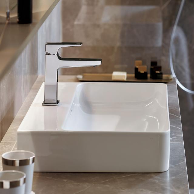 Hansgrohe Metropol single lever basin fitting 110, with lever handle with Push-Open waste valve, chrome