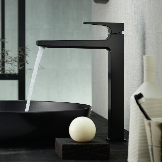 Hansgrohe Metropol single-lever basin fitting 260, with lever handle with Push-Open waste valve, matt black