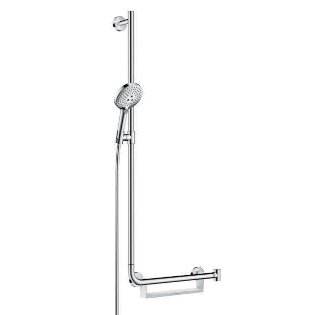 Hansgrohe Raindance Select S 120 / Unica Comfort shower set, with grab rail on the right without EcoSmart, chrome