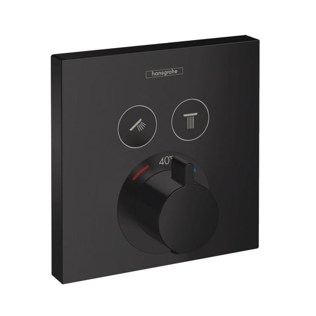 Hansgrohe ShowerSelect concealed thermostat for two outlets matt black