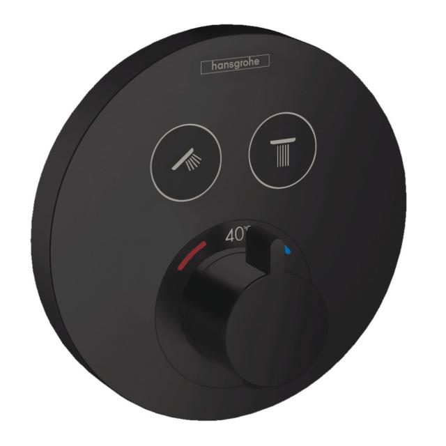 Hansgrohe ShowerSelect S concealed thermostat, for 2 outlets matt black