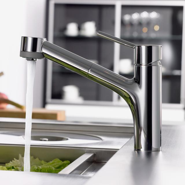 Hansgrohe Talis M52 single lever kitchen mixer 170, with pull-out spray, 2jet, for open water heaters chrome