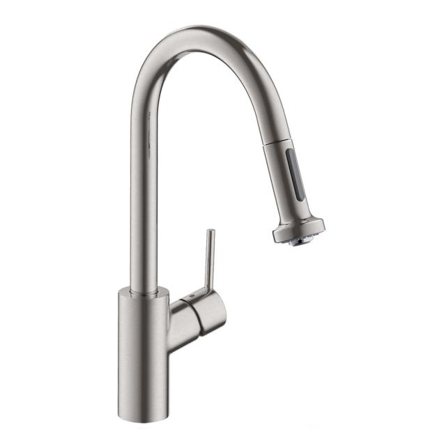Hansgrohe Talis M52 Variarc single-lever kitchen mixer tap, with pull-out spout and sBox brushed stainless steel
